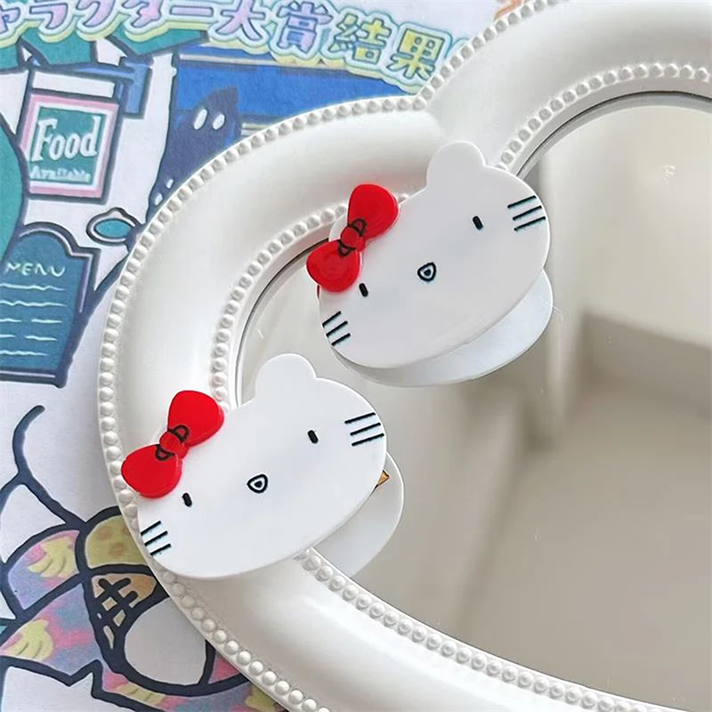 Accessoires pour cheveux de dessin animé Sanurgente, épingle à cheveux mignonne Hello Kitty, pince à frange chat KT doux, ornements coeur Girly, coiffure cadeaux