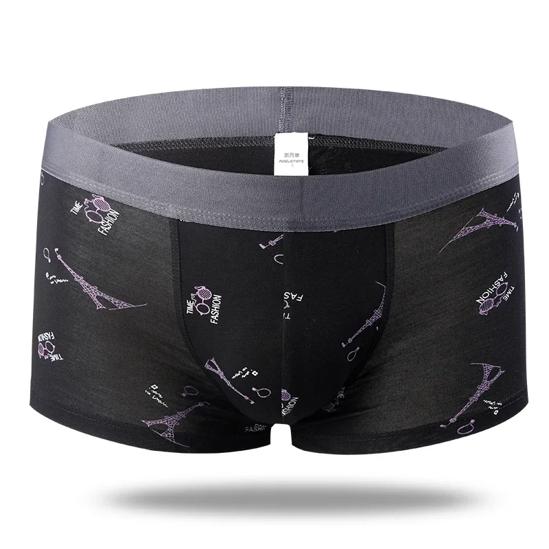 

5 шт. Мужские боксеры, дышащие, мужские боксеры со средней посадкой, молодежные шорты с принтом, трусики с носком