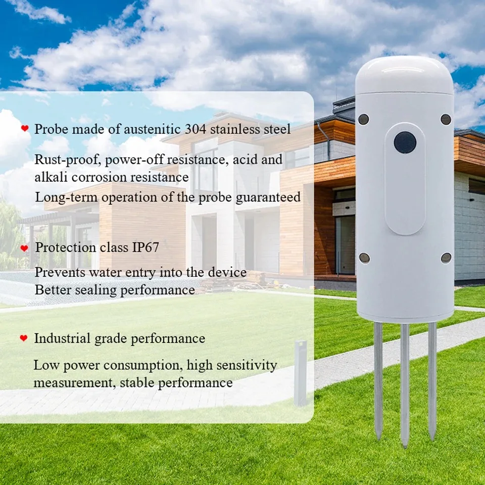 Zigbee Soil Tester Temperature and Humidity Meter Waterproof Tuya Thermohygrometer Garden Automation Irrigation Detector image 3