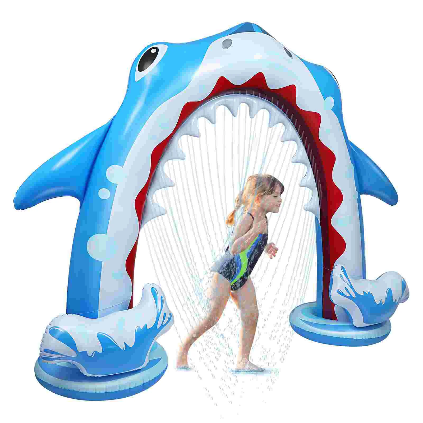 Inflatable Yard Sprinkler Water Toy Summer Sprinklers for Kids Playing Toddler Outdoor Toys Shark Shaped