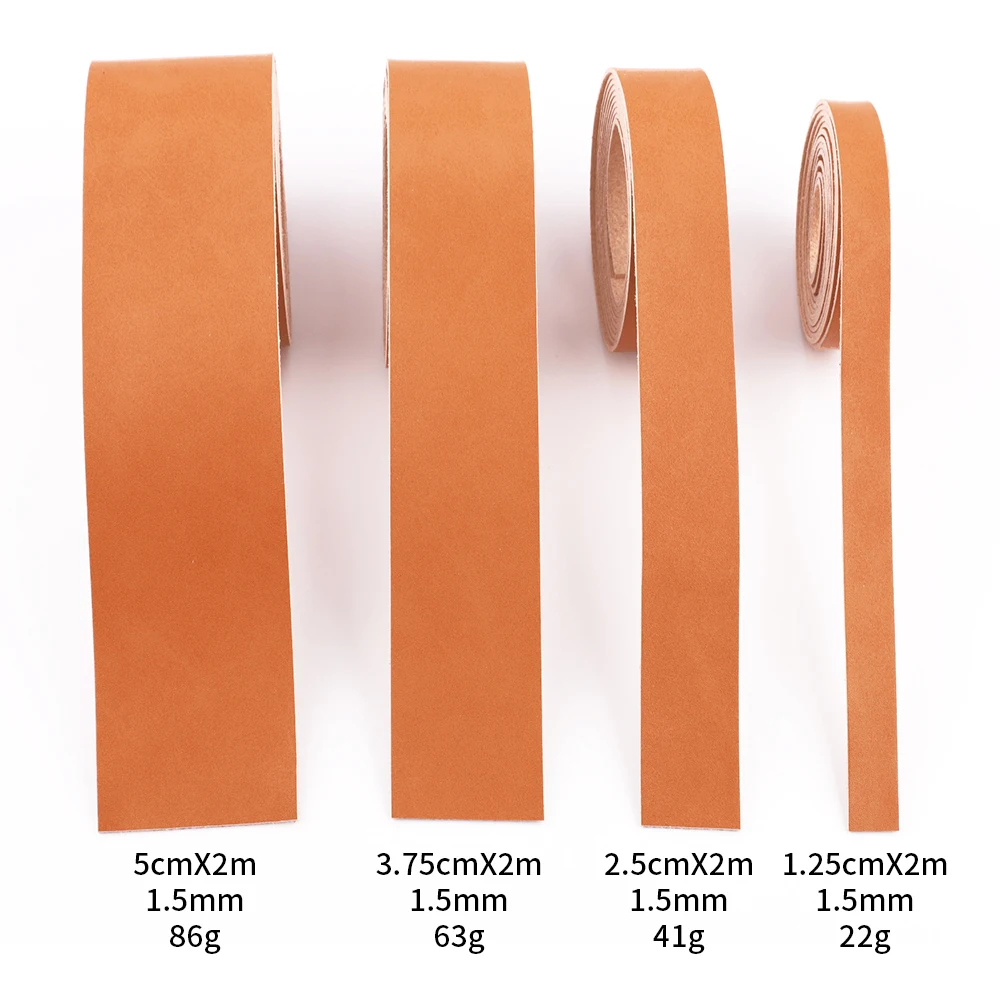 2Meters Wide Flat Leather Crafts Straps Strips for Bag Belt Handle Making Leathercrafts Jewelry Accessories 1.25/2.5/3.75/5cm