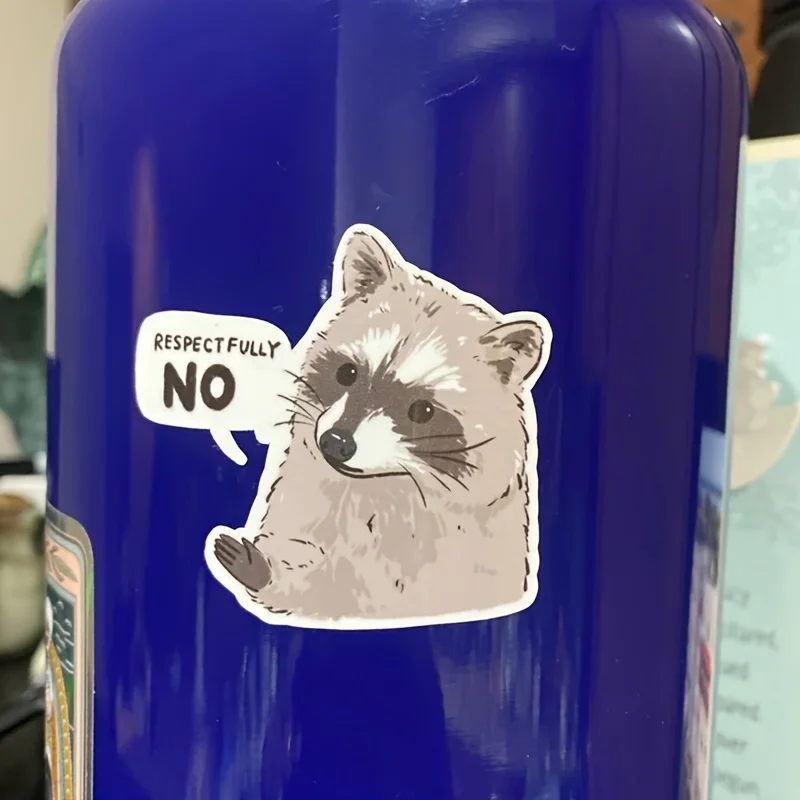 Raccoon Respectfully No Funny Vinyl Car Stickers, For Auto Parts Waterproof Motorcycle Car Window Bumper Decorative Sticker, Car