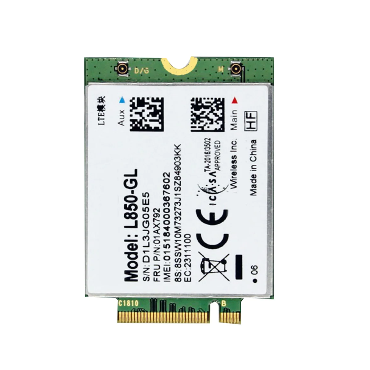 N88R L850 GL WiFi Card 01AX792 NGFF M.2 Module for Lenovo ThinkPad T580 X280 L580 T480S T480 P52S