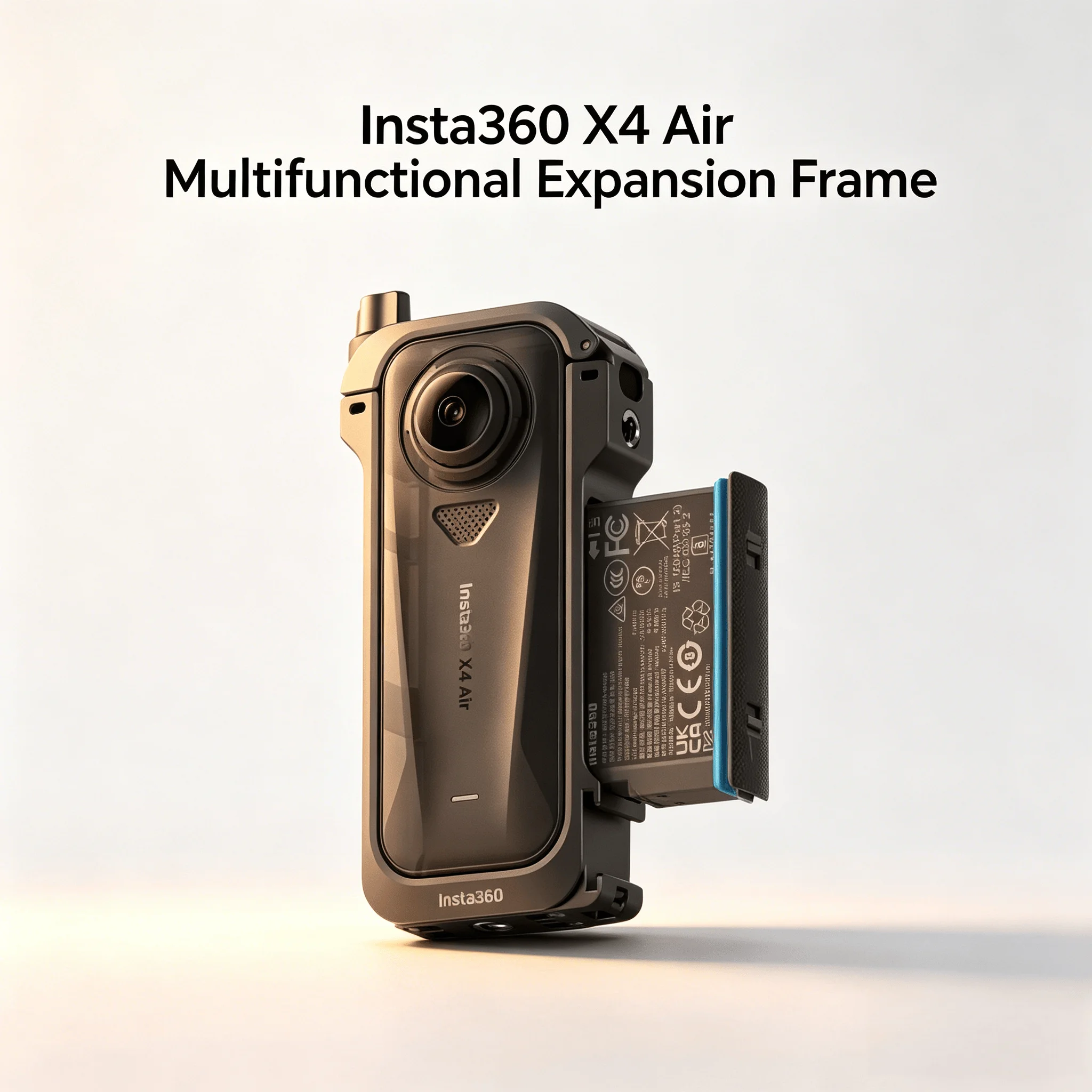 

Wind Noise Reduction Accessory, For Insta360 X4 Air, Metal Frame, Cold Shoe, Dual 1/4 Mount and Quick Release Base