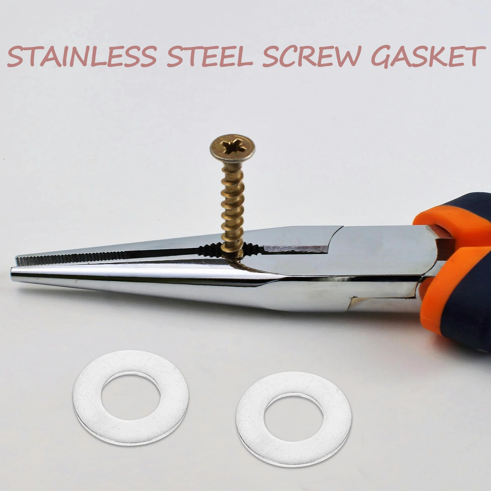 

50Pcs Flat Washers Stainless Steel 304 Durable Anti-Loosening Washers for Screws Bolts Mechanical Repair Kit 3/8 Flat Washer