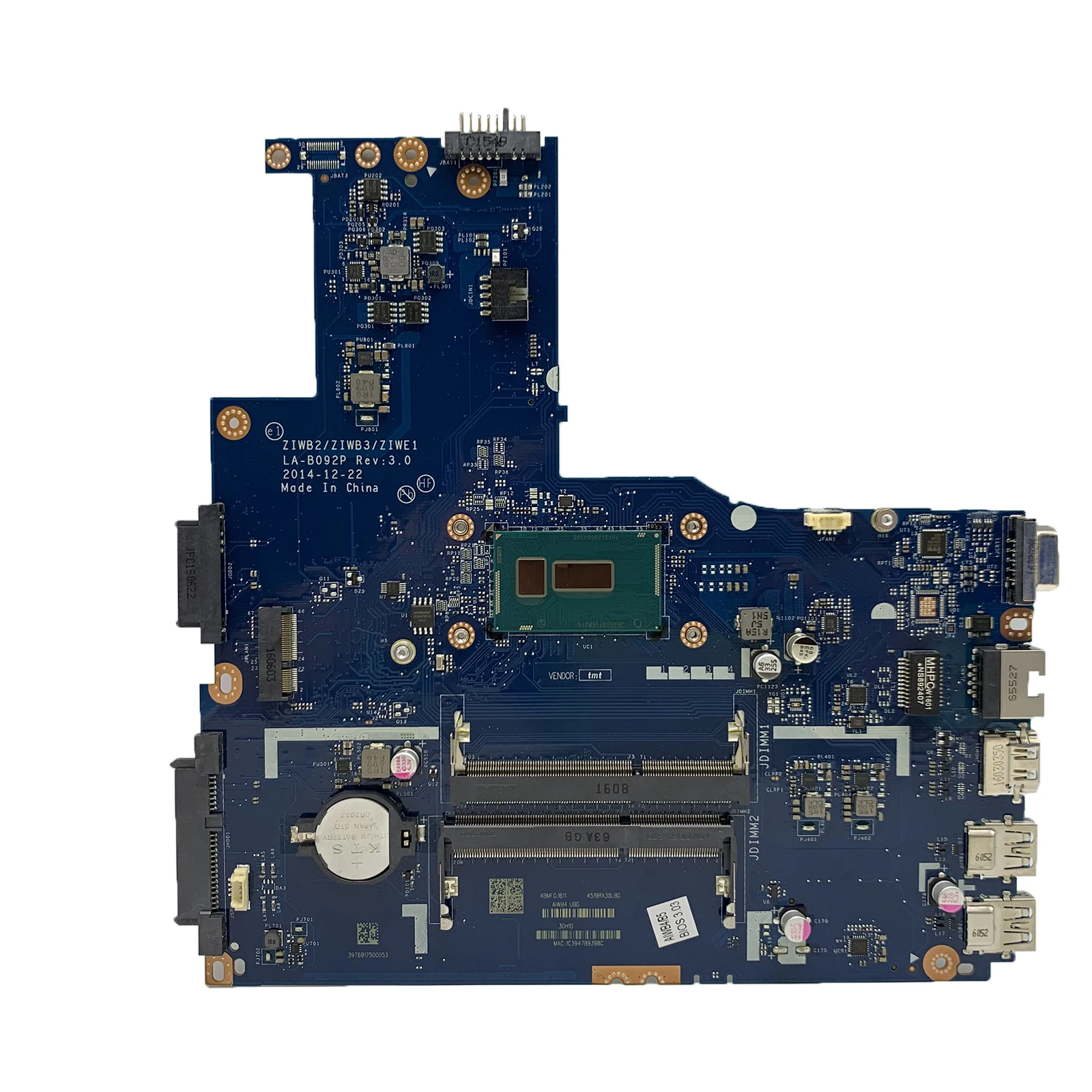 LA-B092P Notebook Mainboard For Lenovo Ideapad B50-70 B50-80 B40-70 B40-80 Laptop Motherboard with CPU I3-4th Gen