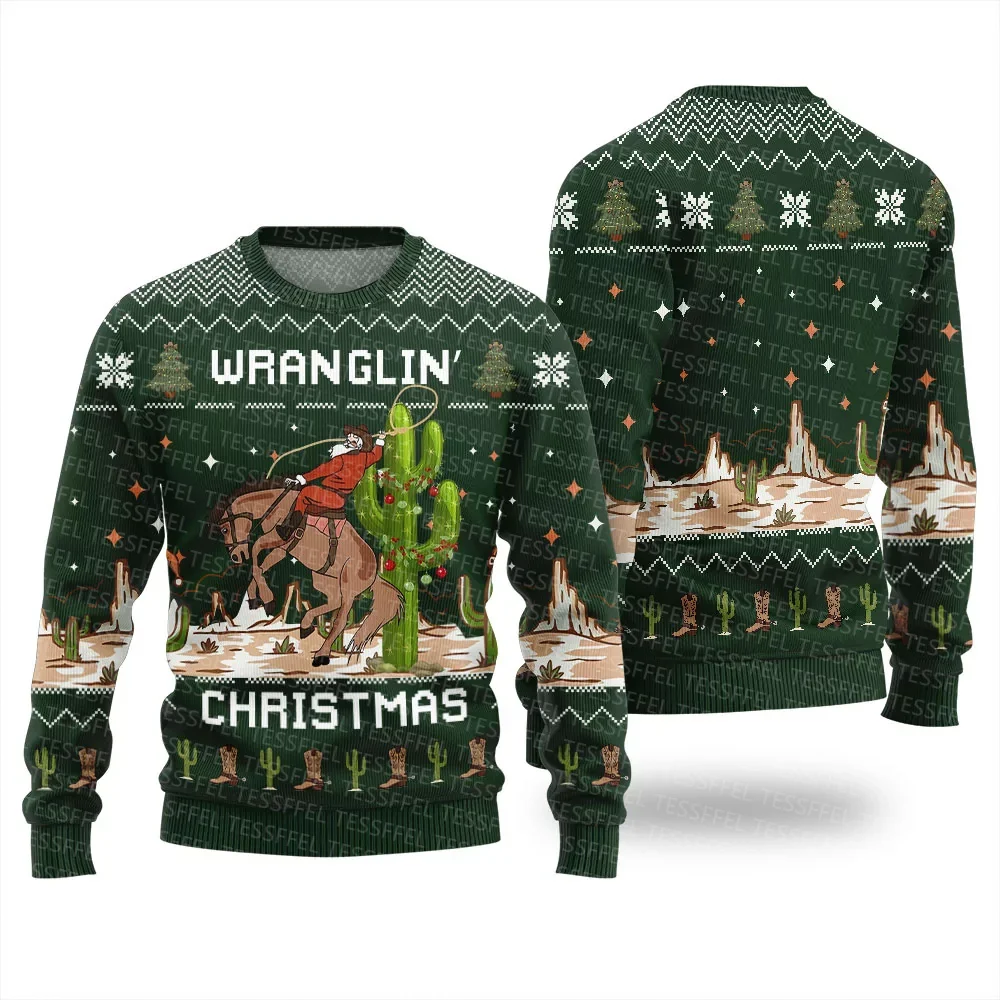 Cosplay Natale Babbo Natale maglione brutto lavorato a maglia Gesù Anime Vintage Graffiti maniche lunghe 3DPrint Pullover invernale Harajuku A6