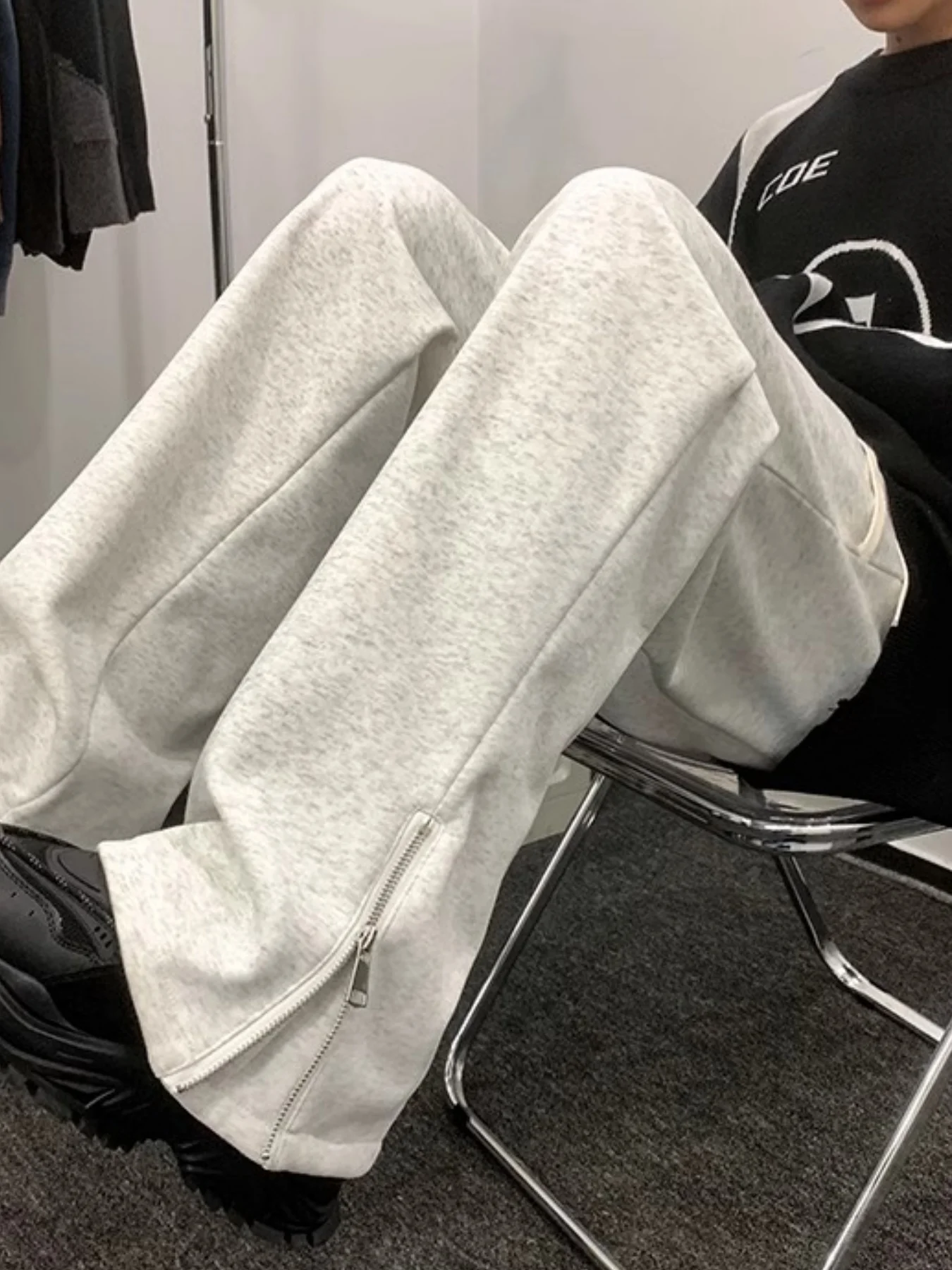 Damskie spodnie dresowe w stylu amerykańskim, nowość na wiosnę i jesień, z wysokim stanem, proste nogawki, cienkie, luźne, codzienne, uniwersalne, szerokie spodnie sportowe.