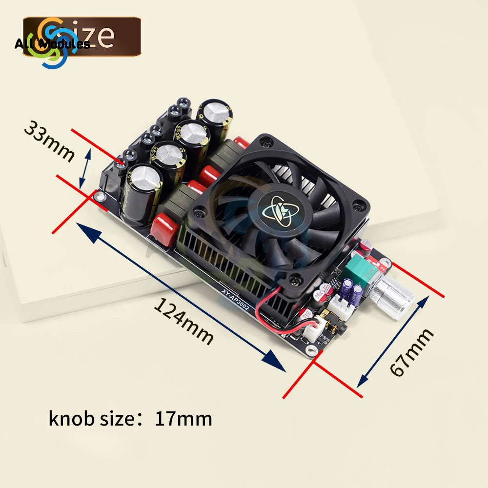 XY-AP3002 Digital Power Amplifier Board (TPA3255) High-Power 300W×2 Stereo/Bridged Mono 600W Power Amplifier Module DC18-51V/10A