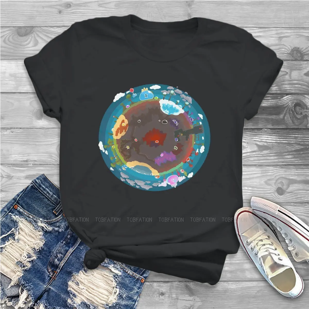 เจลาติน World Tour 4XL 5XL TShirt Terraria ผ้าคลาสสิก T เสื้อผู้หญิงเสื้อผ้าออกแบบใหม่