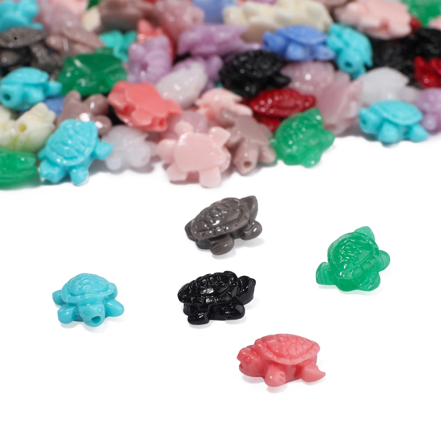 9x8mm Multicolor Sea Turtle Shell Powder Beads for Jewelry Making Handmade DIY Necklace Bracelet Pendant Clothing Accessories