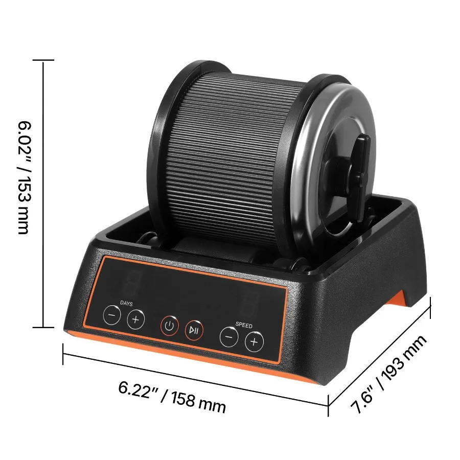 Rock Tumbler 1 lb Polishing Machine with 4-Speed Adjustment and 1-9 Day Timer for Rose Quartz Amethyst Quiet Direct Drive Motor