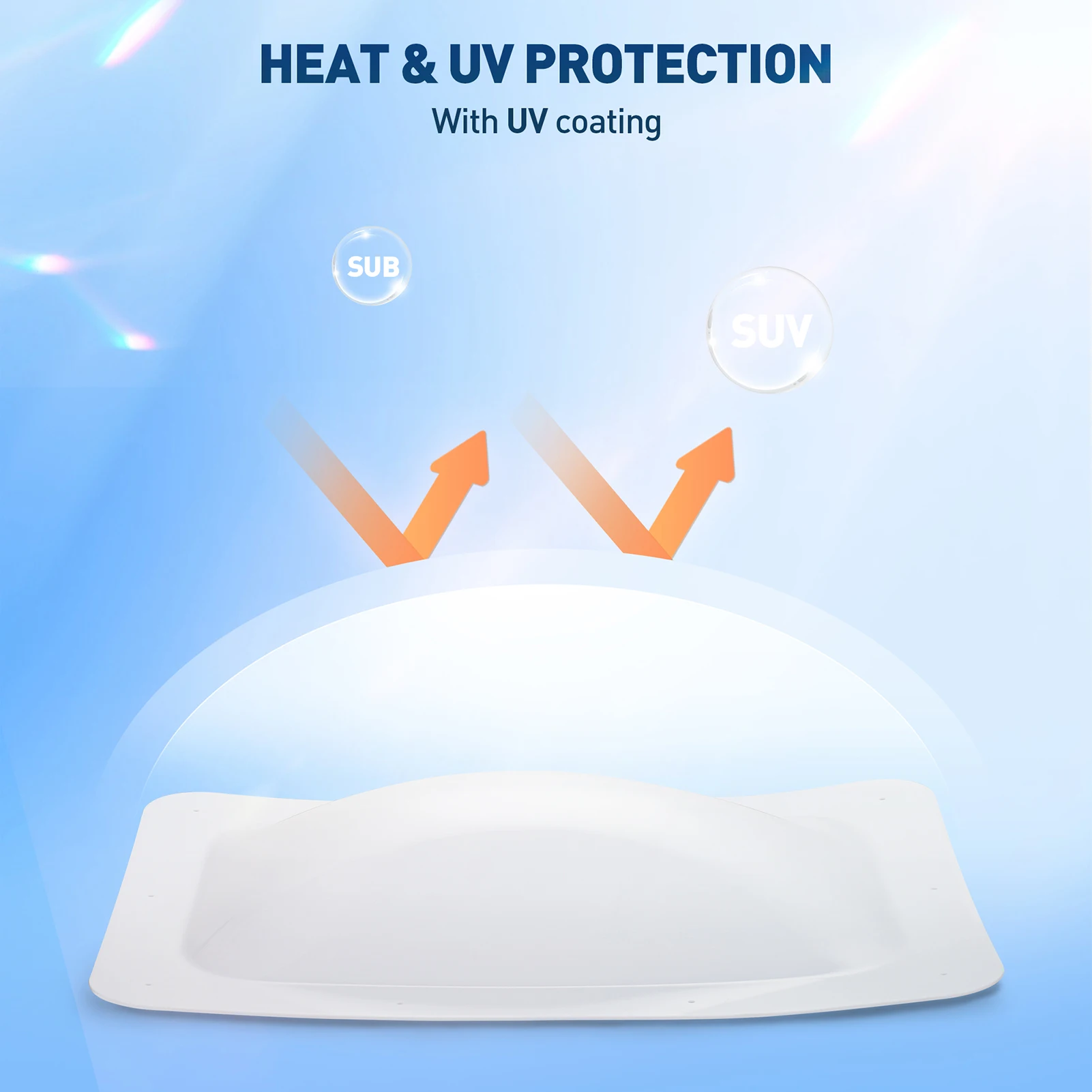 قبة كوة RV لفتح 14 بوصة × 22 بوصة - مادة الكمبيوتر الشخصي مع حماية من الأشعة فوق البنفسجية/الحرارة/الصدمات، مناسبة لجميع موديلات RV