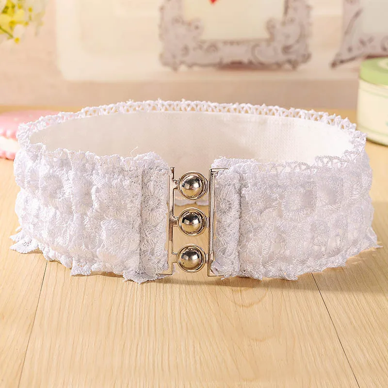 New Women Waist Sealing Korean Version Sweet Loose Tight Waist Style With Skirt Lace Elastic Belt Decorative Dress Waistband