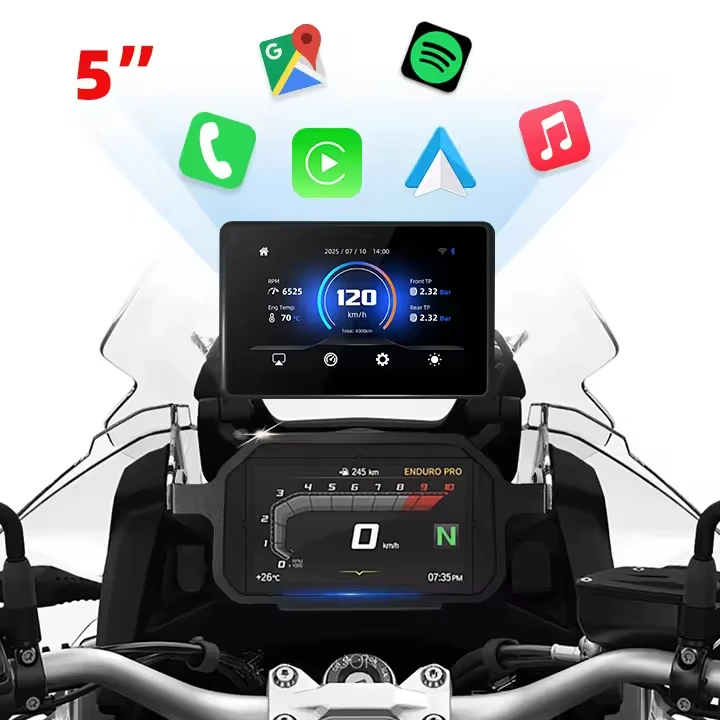 5 Inch Motorcycle Screen Wireless CarPlay Android Auto for BMW R1200GS R1250GS ADV Digital Dashboard Motorcycle Navigation