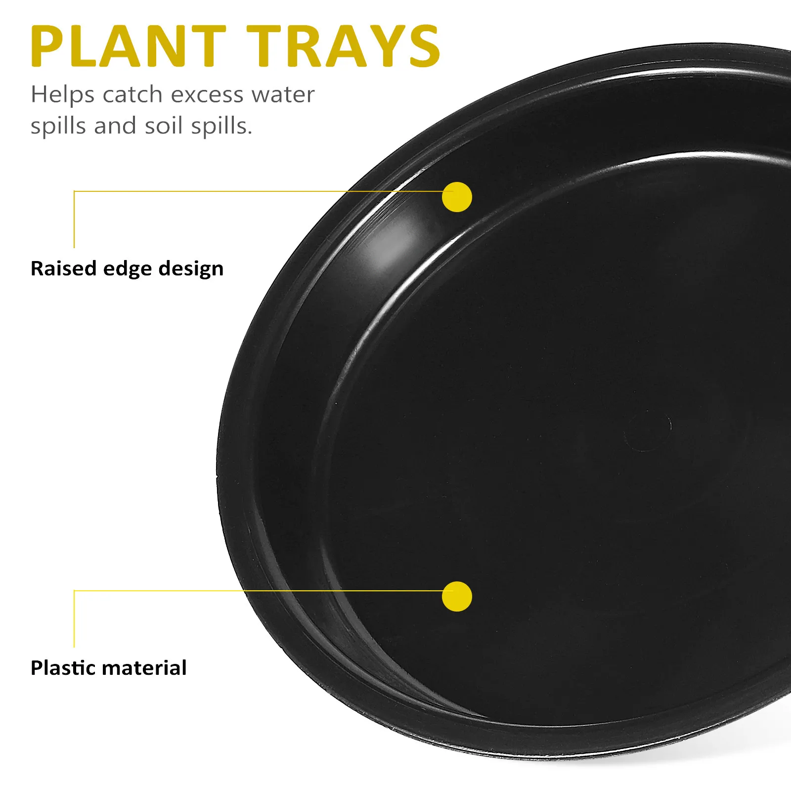 10Pcs Plant Saucers for Pots Plastic Round Water Tray Elegant Classic Design Leak Proof Drainage Tray Indoor Outdoor Garden