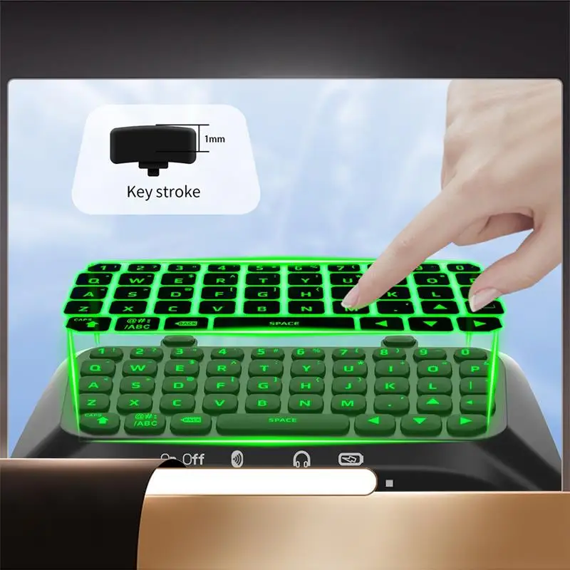 

Keyboard For Playstation 5 Wireless Bluetooth Gamepad Keyboard Controller Chat Pad Backlight Built-In Speaker Keyboard-X64A