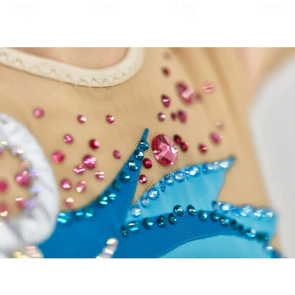 Sparkly schaatsjurk voor meisjes en dames Elegante kunstschaatsjurk met stretchstof voor training en prestaties