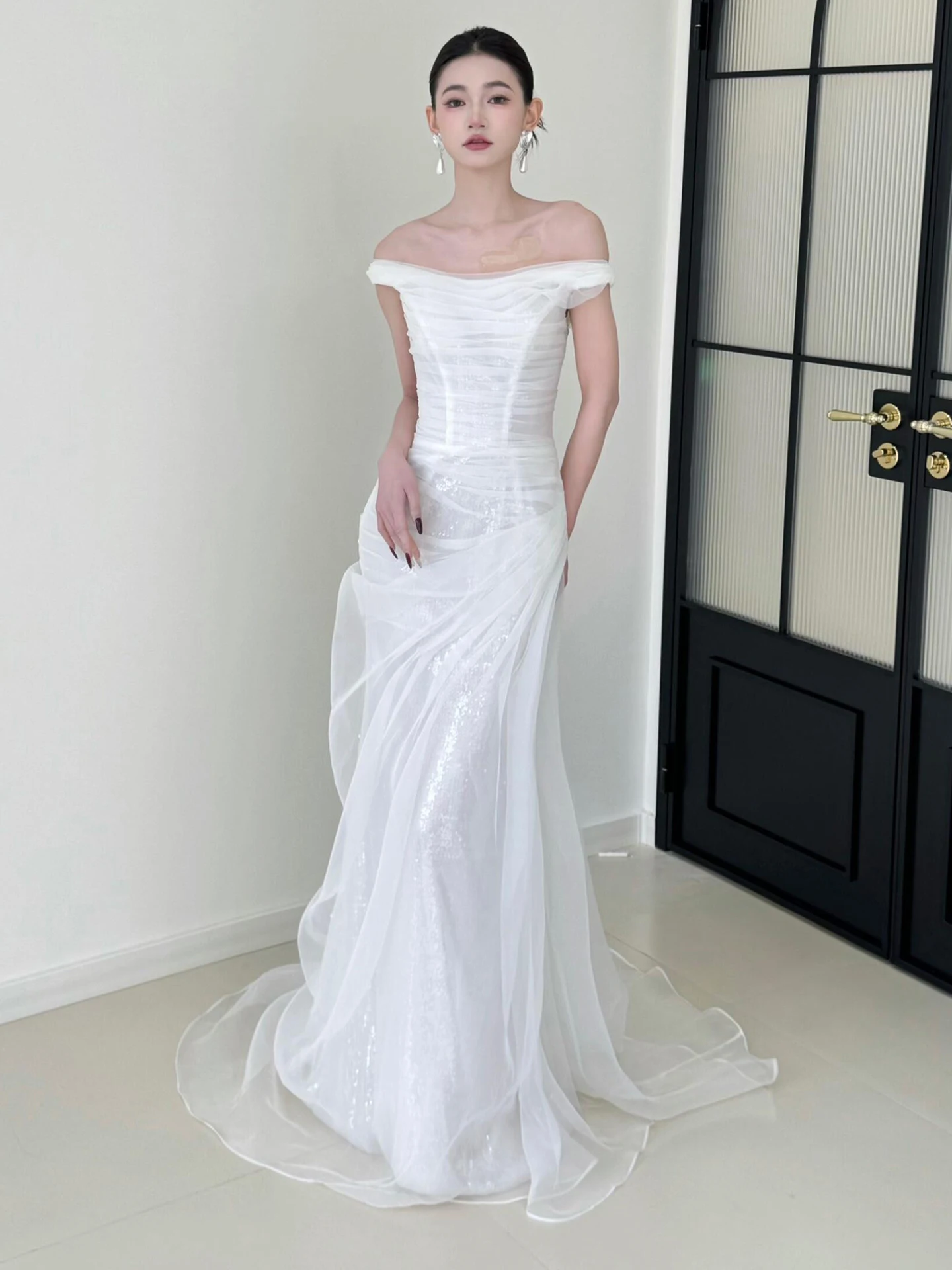 

Вечернее платье для помолвки, женское, класса люкс, с индивидуальным пошивом, бальное, Dr Elely, на одно плечо, для конференций, для ведущих, с юбкой-русалкой