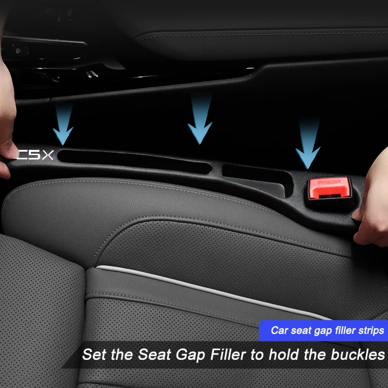 Car Seat Gap Filler Side Seam Plug Strip Styling Seat For Citroen C5 X C5X Leak-proof Filling Strip Car Accessories