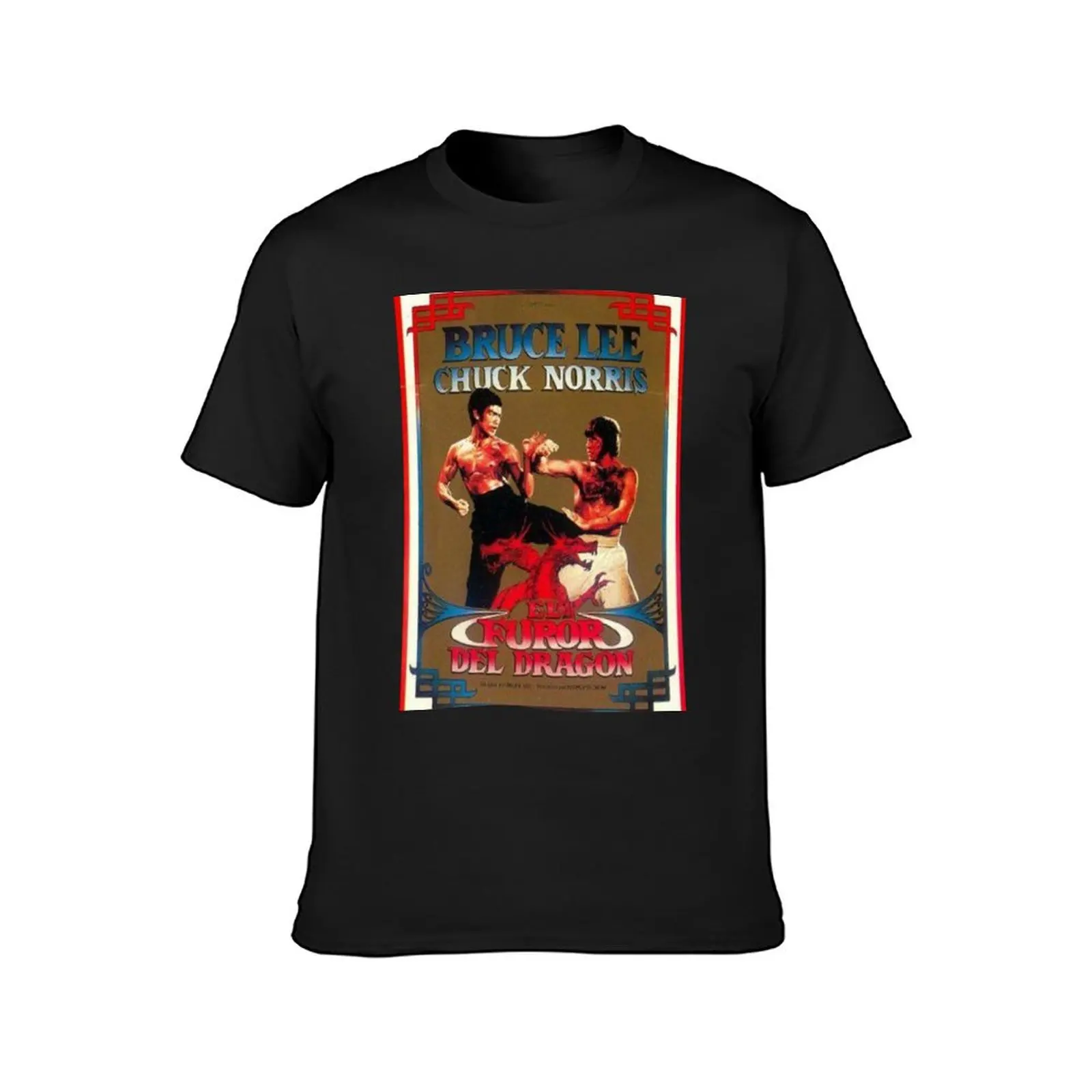 The Way of the Dragon Movie Poster T-Shirt heavyweights blacks clothes for men