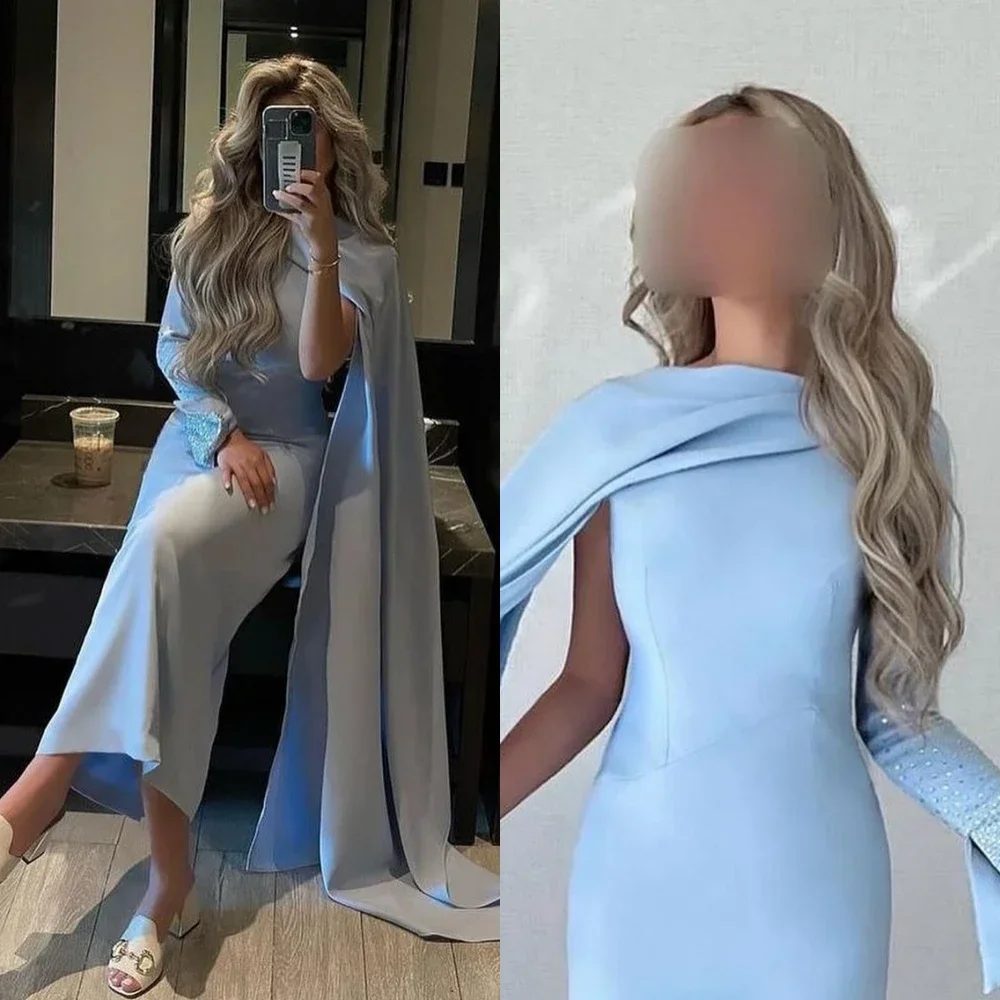 

Простое модное вечернее платье трапециевидной формы с высоким воротником по индивидуальному заказу, юбки длиной до щиколотки из бисера, вечернее платье Charmeuse, форма платья