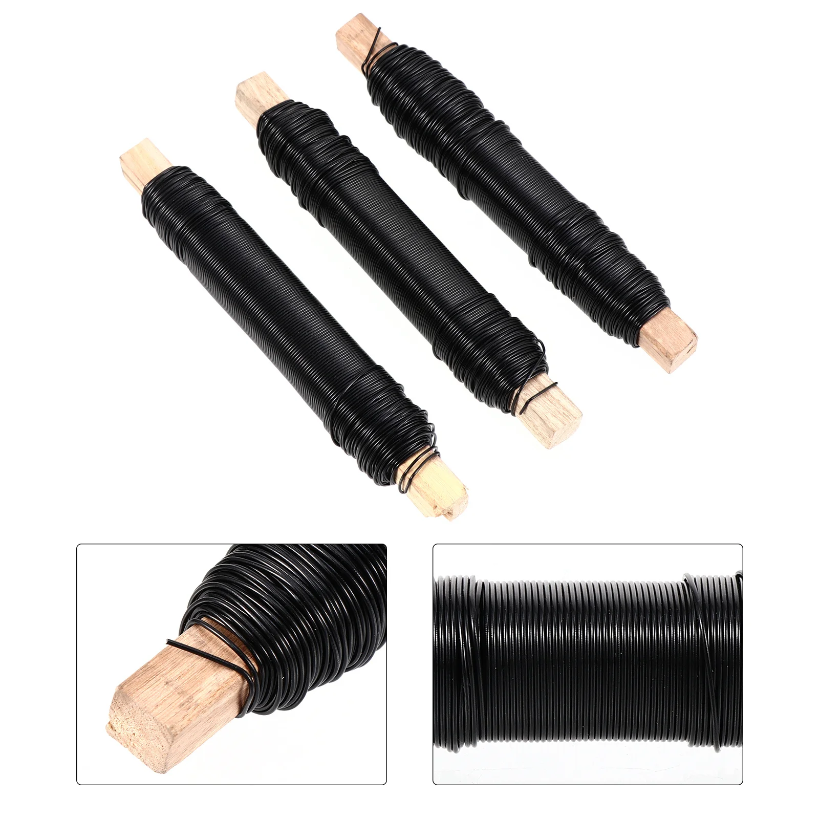 Bouquet de fleurs en fil de fer revêtu, 3 pièces, fils de cravate pour Simulation de tiges de fleurs, projets artisanaux de jardinage, fils de peinture métallique