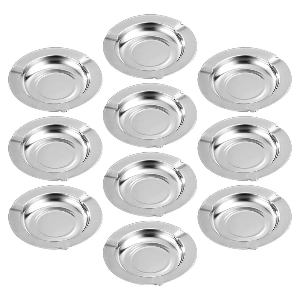 

10PCS Stainless Steel Ashtray Smoke Tray for Home Party Hotel Windproof Design Square Shape AntiFall Outdoor Use
