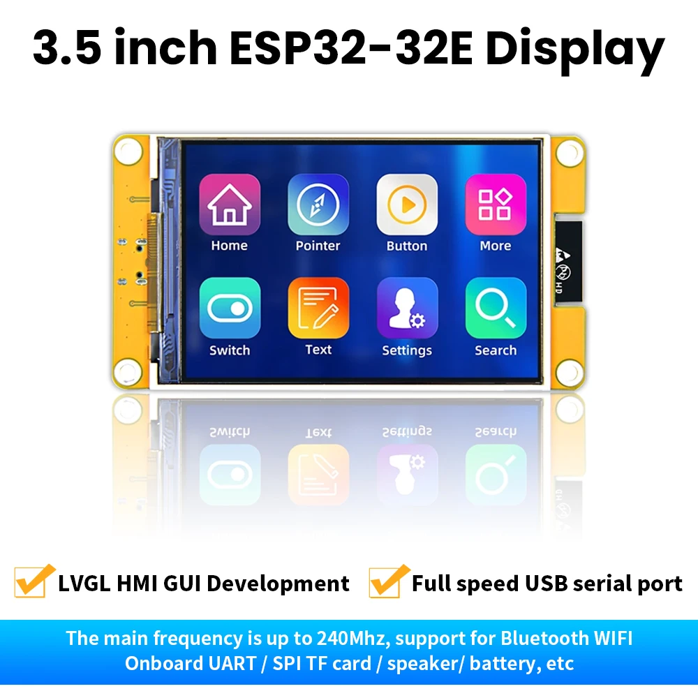 3.5inch ESP32-WROOM-32E TFT LCD Screen 120 degree Viewing Angle  320x480 Dispaly MAX 262K Colorful for Arduino ESP32 LVGL WIFI