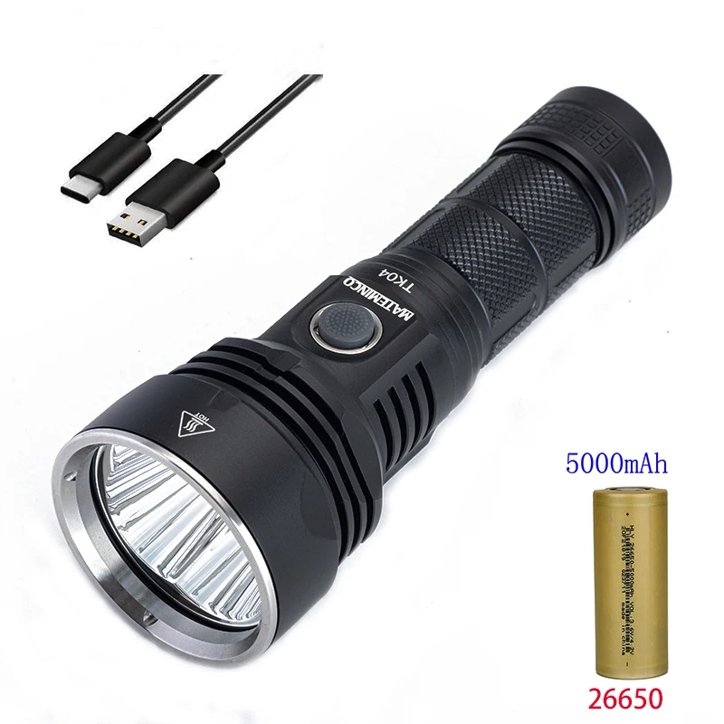 

Mateminco Super Bright 13000 Lumens Flashlight,4x 20W XHP50.2 LED,USB C Rechargeable,Stepless Dimming,High Powerful LED Torch