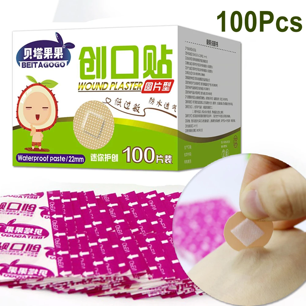 Mini Circular Waterproof Breathable Band Aid Small Wound Patch Hemostasis Adhesive Bandages First Aid Emergency Kit For Kids