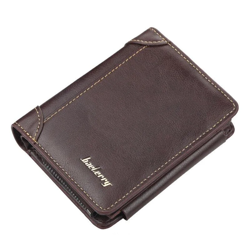 Neue Leder Männer Brieftaschen Hohe Qualität Zipper Kurze Desigh Karte Halter Männlichen Geldbörse Vintage Münze Halter Männer Brieftaschen – Detail 5