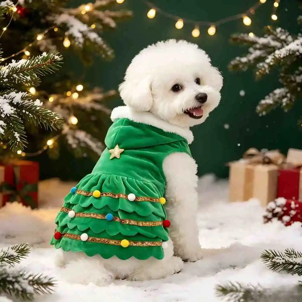 1 Stück grüner Weihnachts-Hut für Haustiere, geeignet für Katzen, Hunde, als Weihnachtsgeschenk-Dekoration und zum passenden Gebrauch. – Detail 1