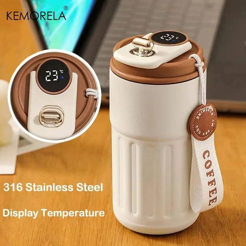 Botella Termo inteligente KEMORELA, taza de café con temperatura LED Digital, taza de vacío de acero inoxidable 316, taza de oficina, taza portátil de negocios