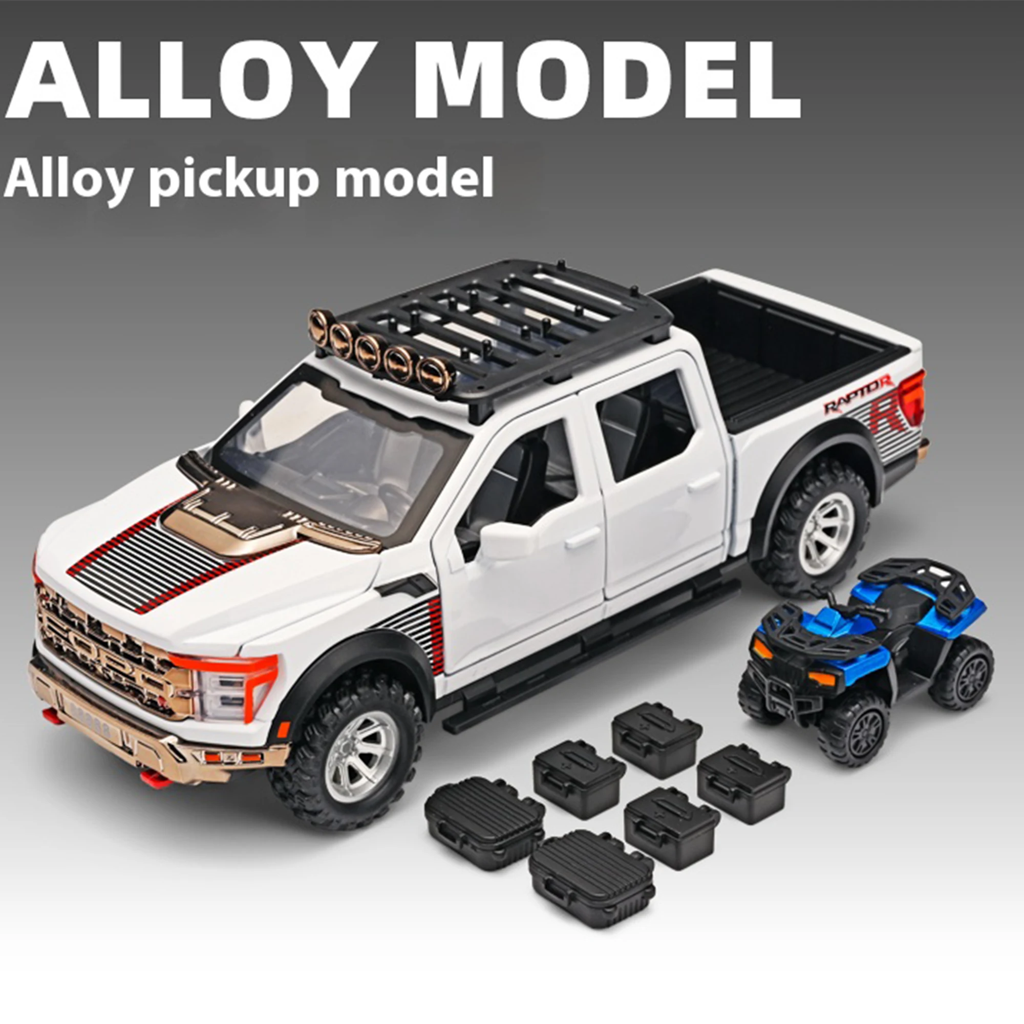 

Моделирование литья под давлением из цинкового сплава 1:24, модель Raptor Pickup F-150, внедорожник, подарок на день рождения для мальчиков, детские игрушки