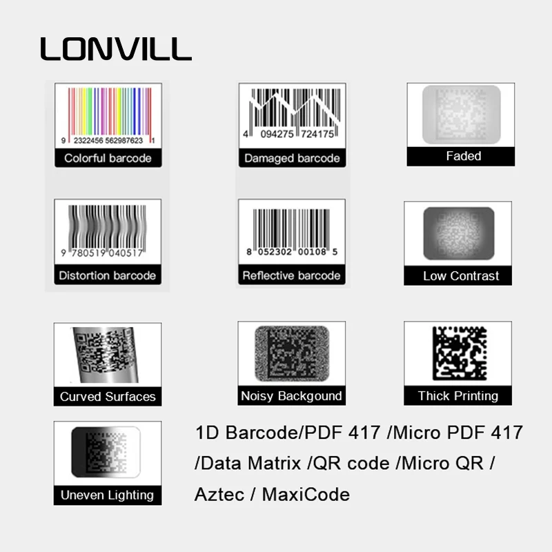 LONVILL Industrial Barcode Scanning Inventory Professional Automotive 2d Code Scanner For Warehouse