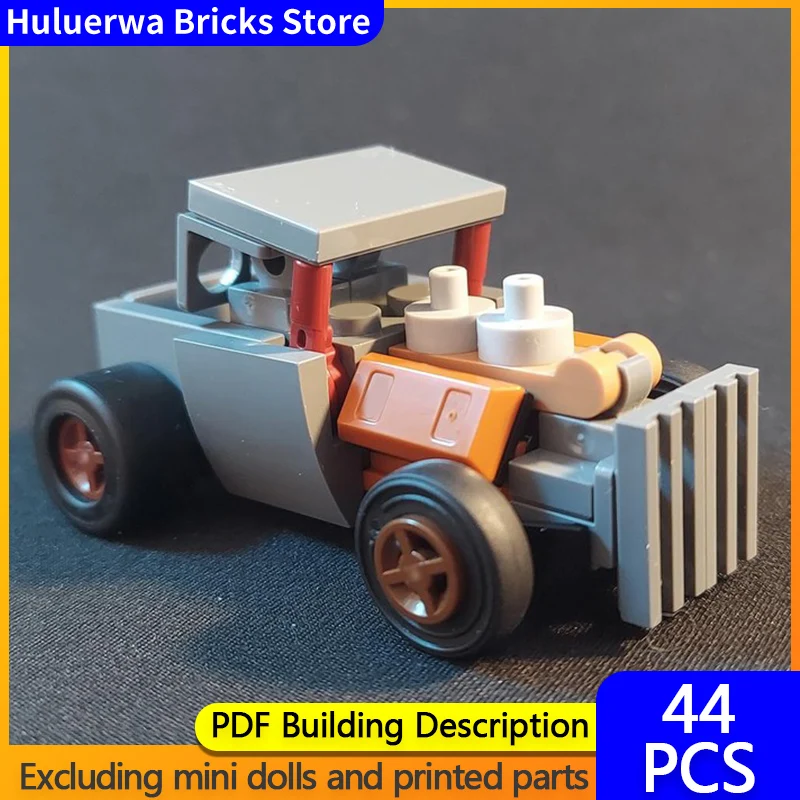 

Модель скоростного гоночного автомобиля MOC, строительные кирпичи, мини-грузовик Ratrod, модульная технология, детские праздничные подарки, сборка игрушек, костюм