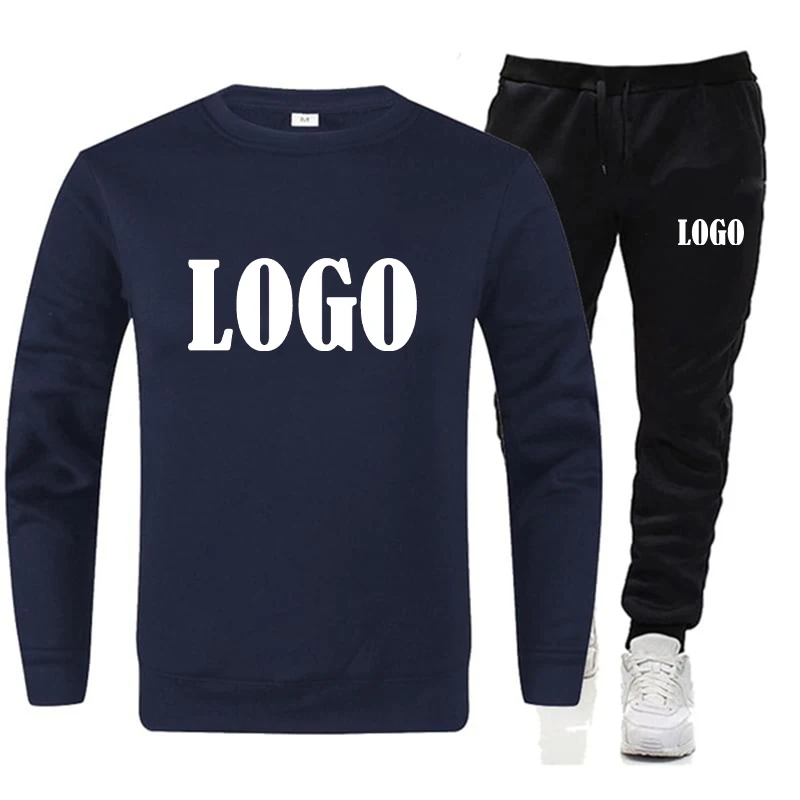 Customized Autumn Winter Men's Fashion Personality Tracksuit Casual Sweater and Trousers Two Piece Sets Streetwear Outdoor Sport