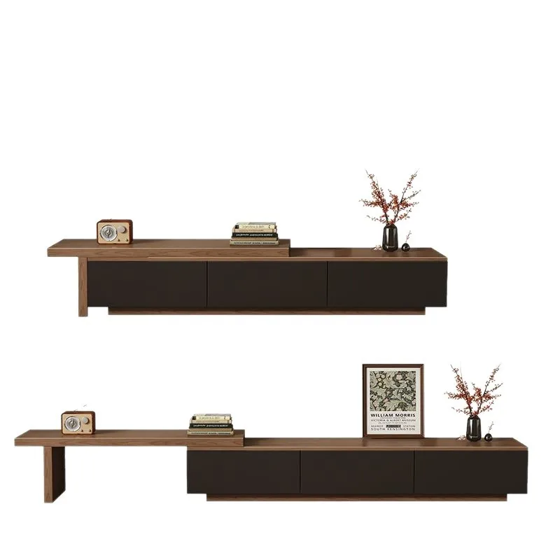 AA Solid wood TV cabinet Living room retractable floor cabinet Video cabinet