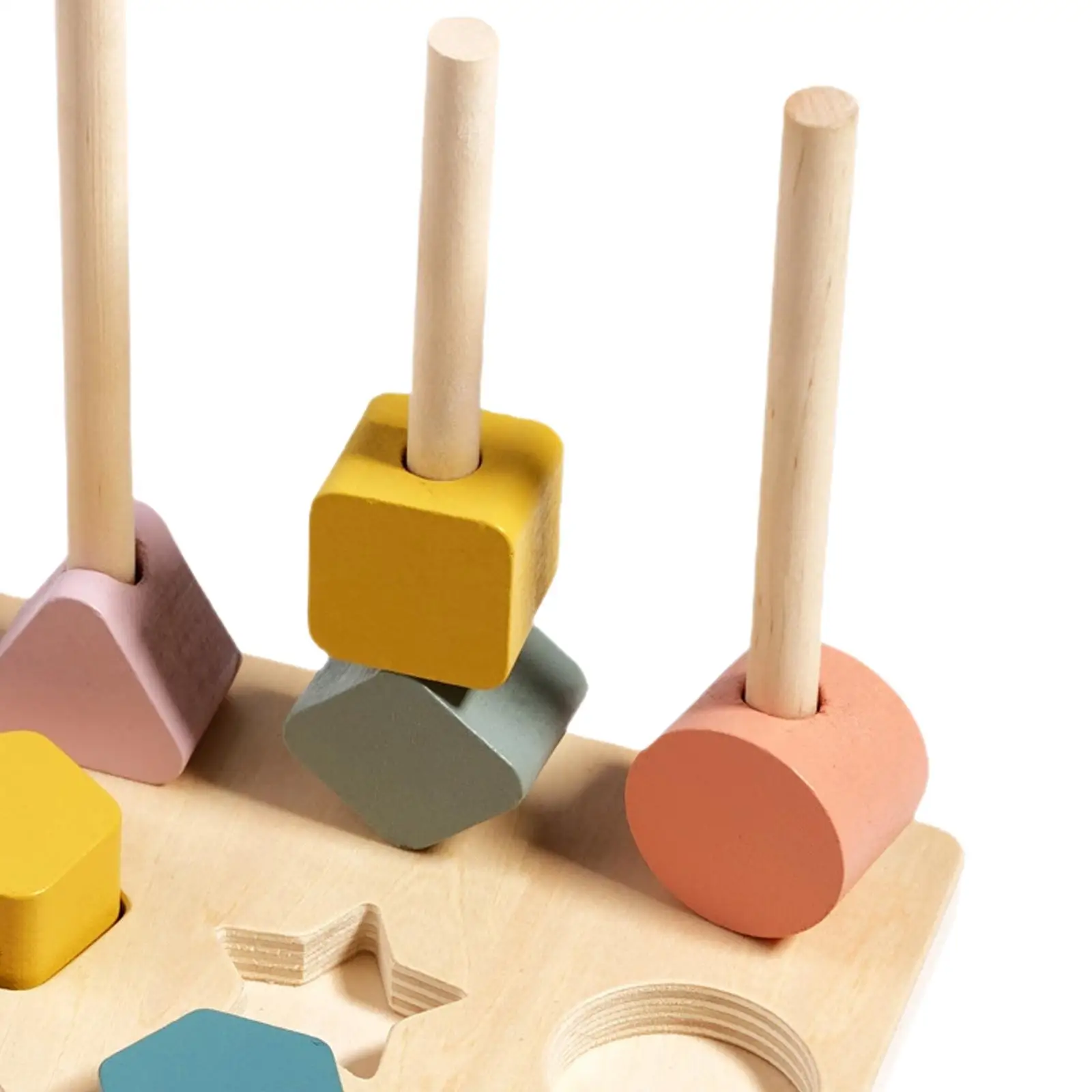 Montessori Houten Kralen Sequencing Speelgoed Set Fijne Motoriek Educational Toy Bijpassende Vorm Kleuren Stapelaar Voor Kleuterschool 2 3 4 5