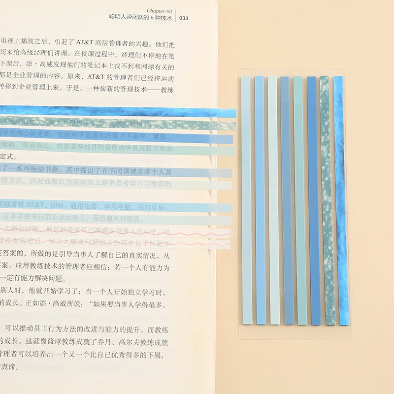 160Pcs Color Translucent Slender Strips PET Index Sticker Note Highlight Mark Stickers Bookmarks Student Stationery Sticky Note
