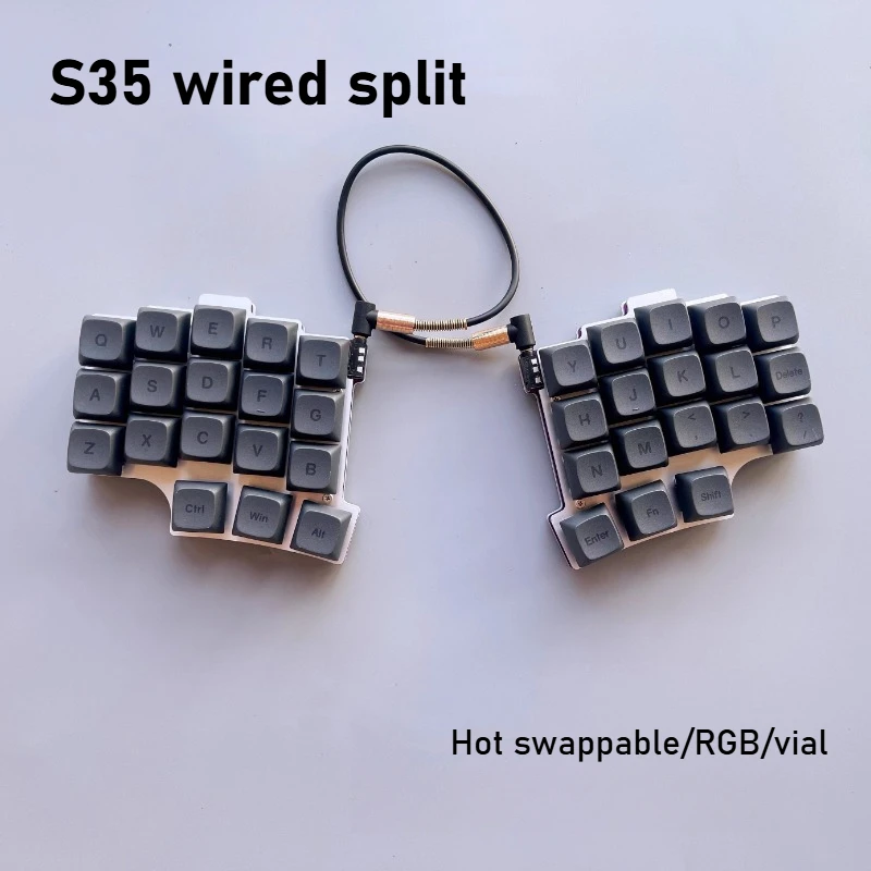 SW35 Split Type Keyboard Customized Dual Hand Split Ergonomic QMK Split Hot Swappable RGBVIAL Left and Right Hand Keyboard