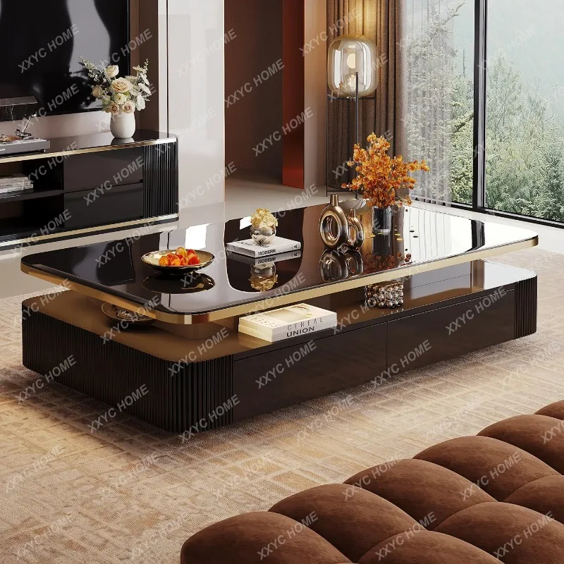 XX2025 light luxury coffee table living room new creative high-end sense extended large apartment coffee table
