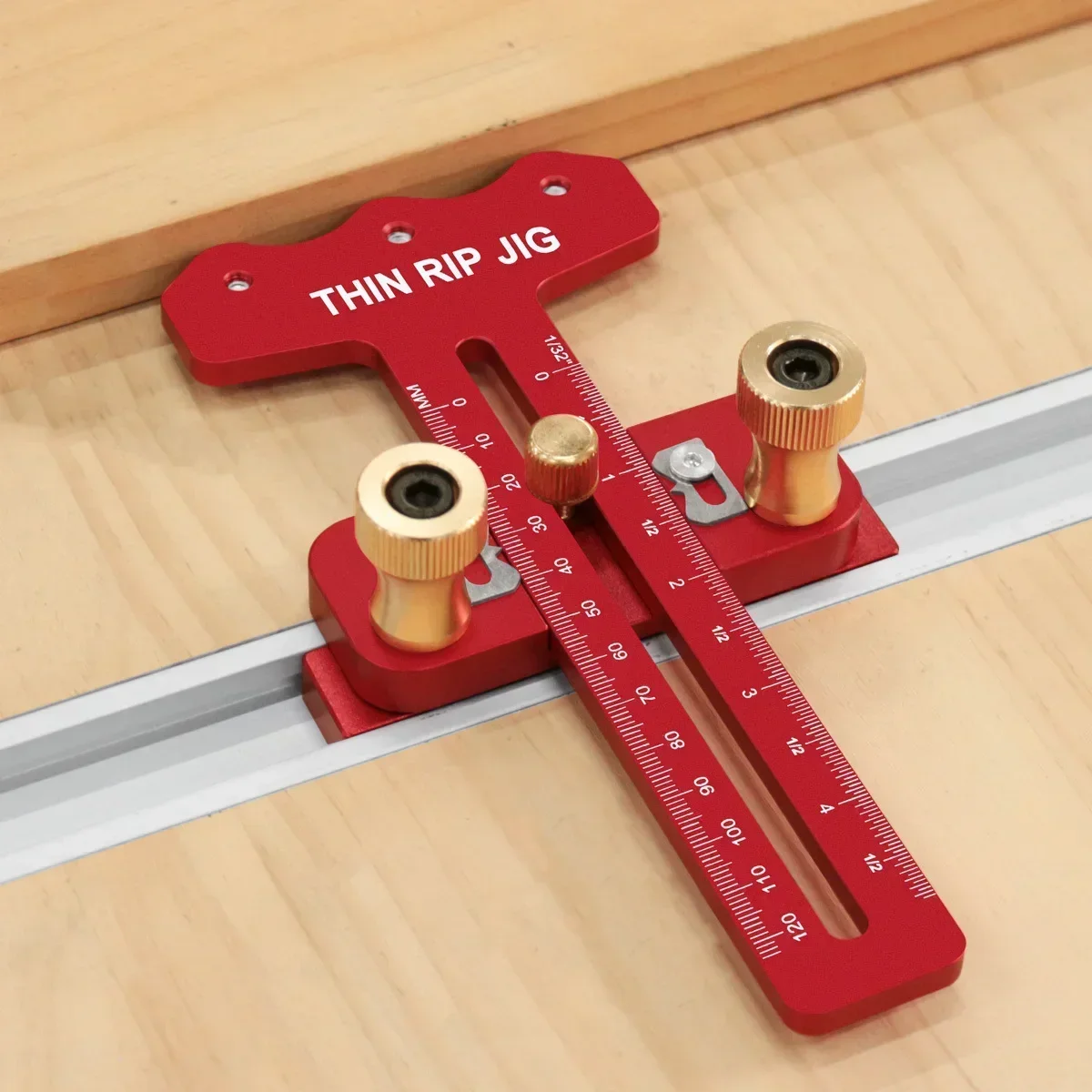 3 Pulley Thin Rip Jig Table Saw Jig Guide for Making Repetitive Narrow Thin Strip Cuts Woodworking Tool Fast Thin Ripping Guide