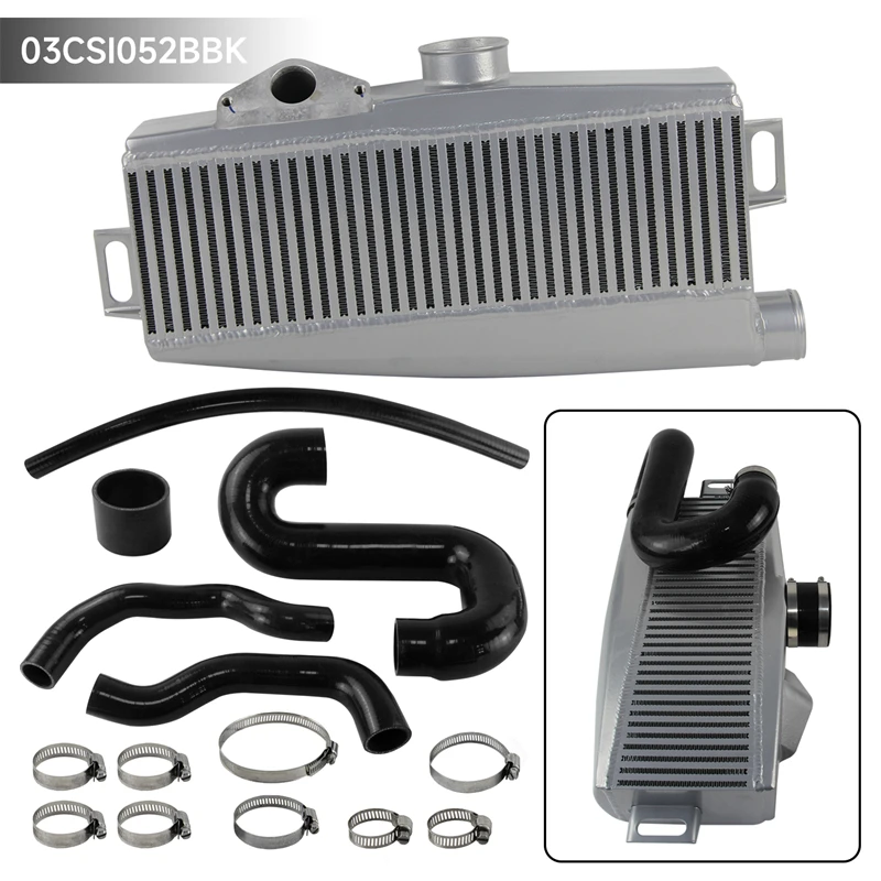 

Top-Mount Silver Intercooler with Silicone Hose for Subaru Impreza WRX STI 2.0T 2.5T 02-07 Saab 9-2x Aero 05-06