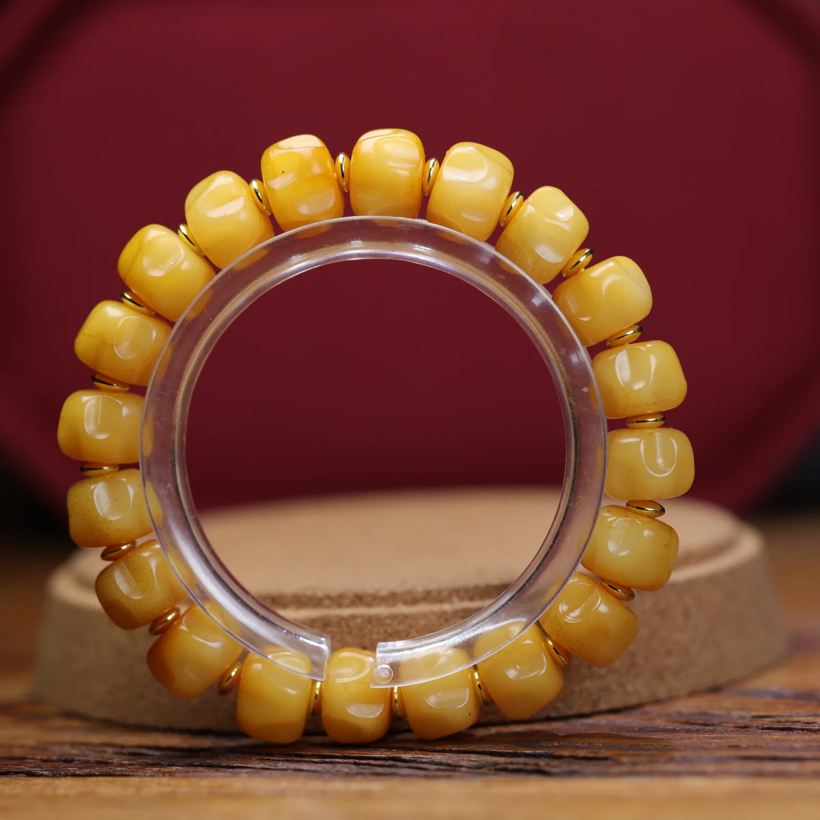 Natural return yak bone chicken oil yellow material cedar seeds play string bracelet Tibetan ethnic style jewellery