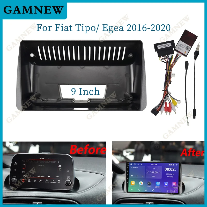 

9 Inch Car Frame Fascia Adapter Canbus Box Decoder For Fiat Tipo Egea 2016-2020 Android Radio Dash Fitting Panel Kit