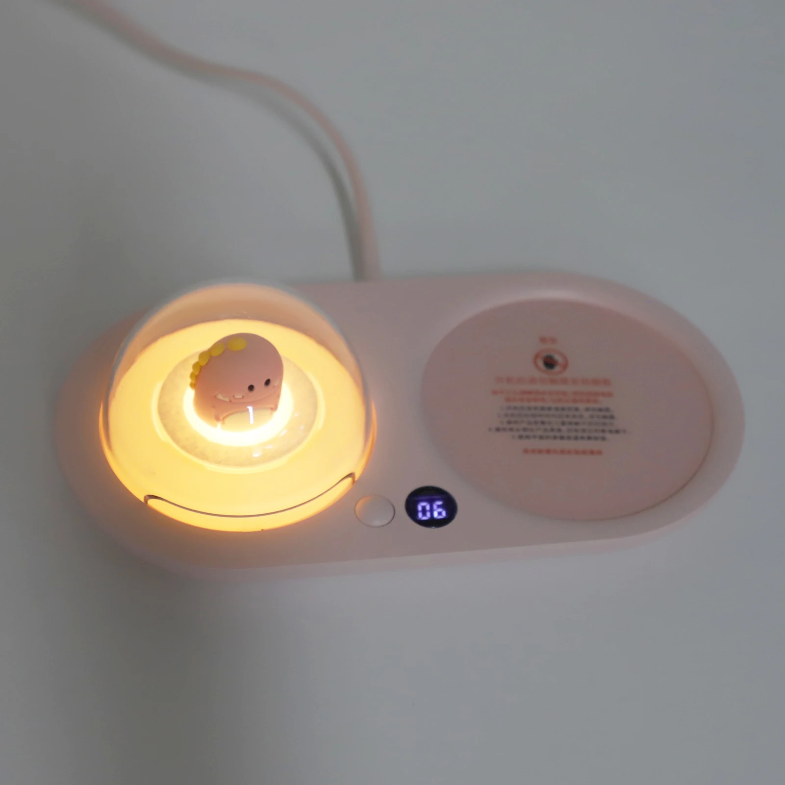 

Подогреватель кружек, 20 Вт, 3 настройки температуры, умный подогреватель чашек с милым ночником в виде динозавра, аромадиффузор