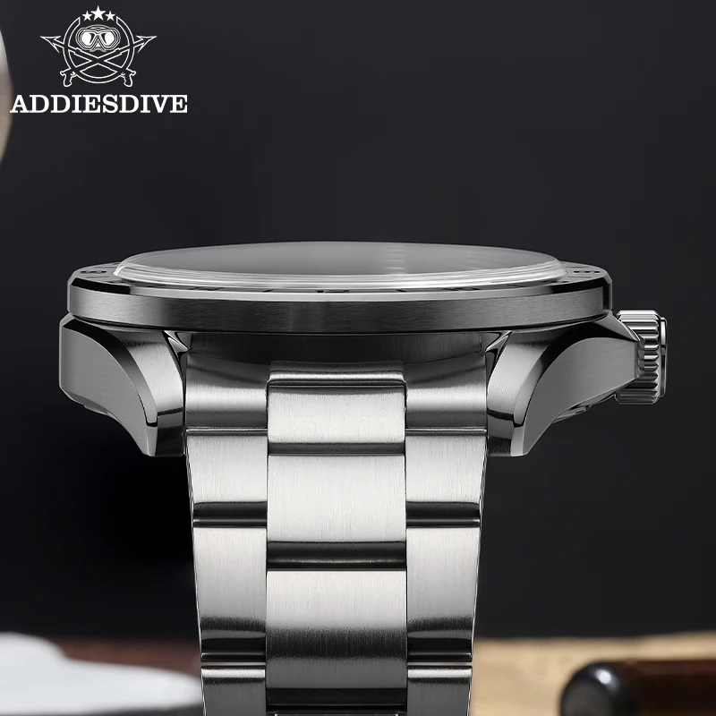 ADDIESDIVE Stainless Steel GMT Men's Watch Super Luminous Sapphire Crystal 200m Diver Quartz WristWatch Hot Sale Reloj Hombre
