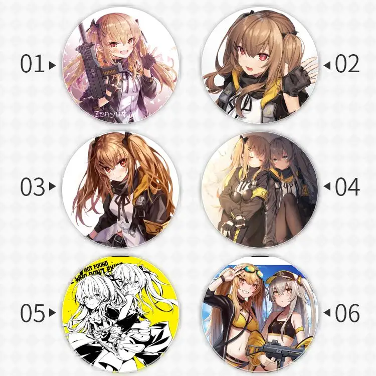 UMP9 Girls Girls Frontline Badge Brooch anchor Peripherals Pin Accessories Tinplate Birthday present Jewelry Trinket Character